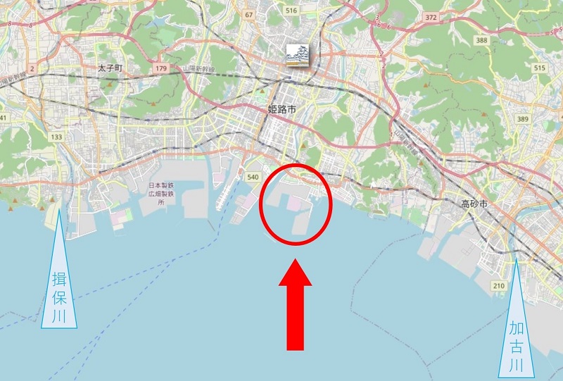 姫路港の地図