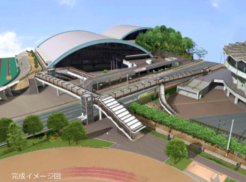 手柄山中央公園の連絡通路イメージ図